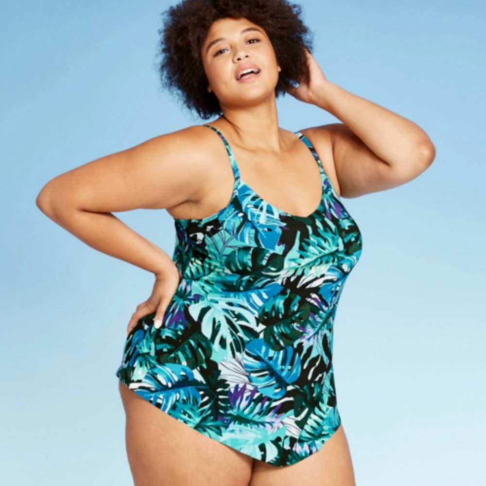 Aqua Green Plus Size 16W Women Tankini NWT